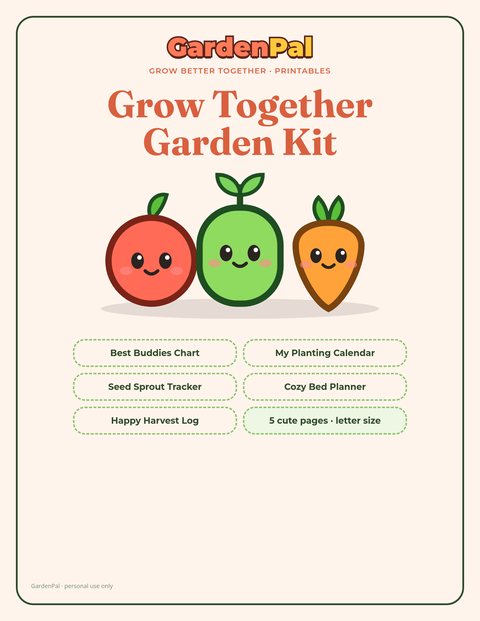 Grow Together Garden Kit cover with the veggie crew